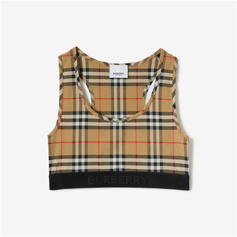 burberry check bra top|Check Bra Top in Archive beige .